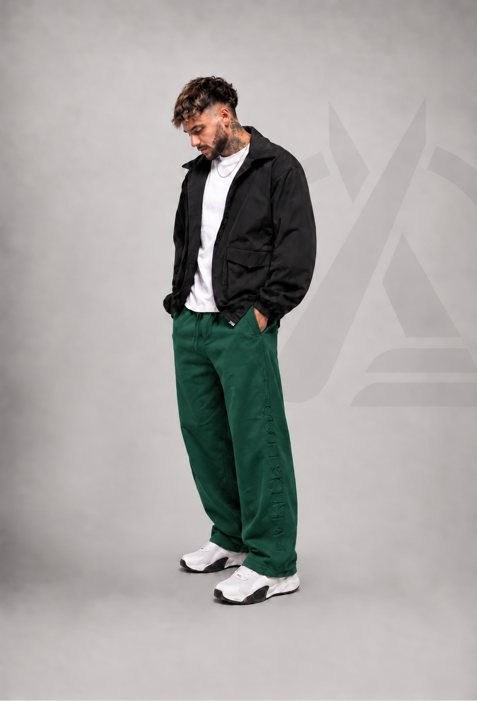 JOGGER EN ALGODON PERCHADO - BAGGY