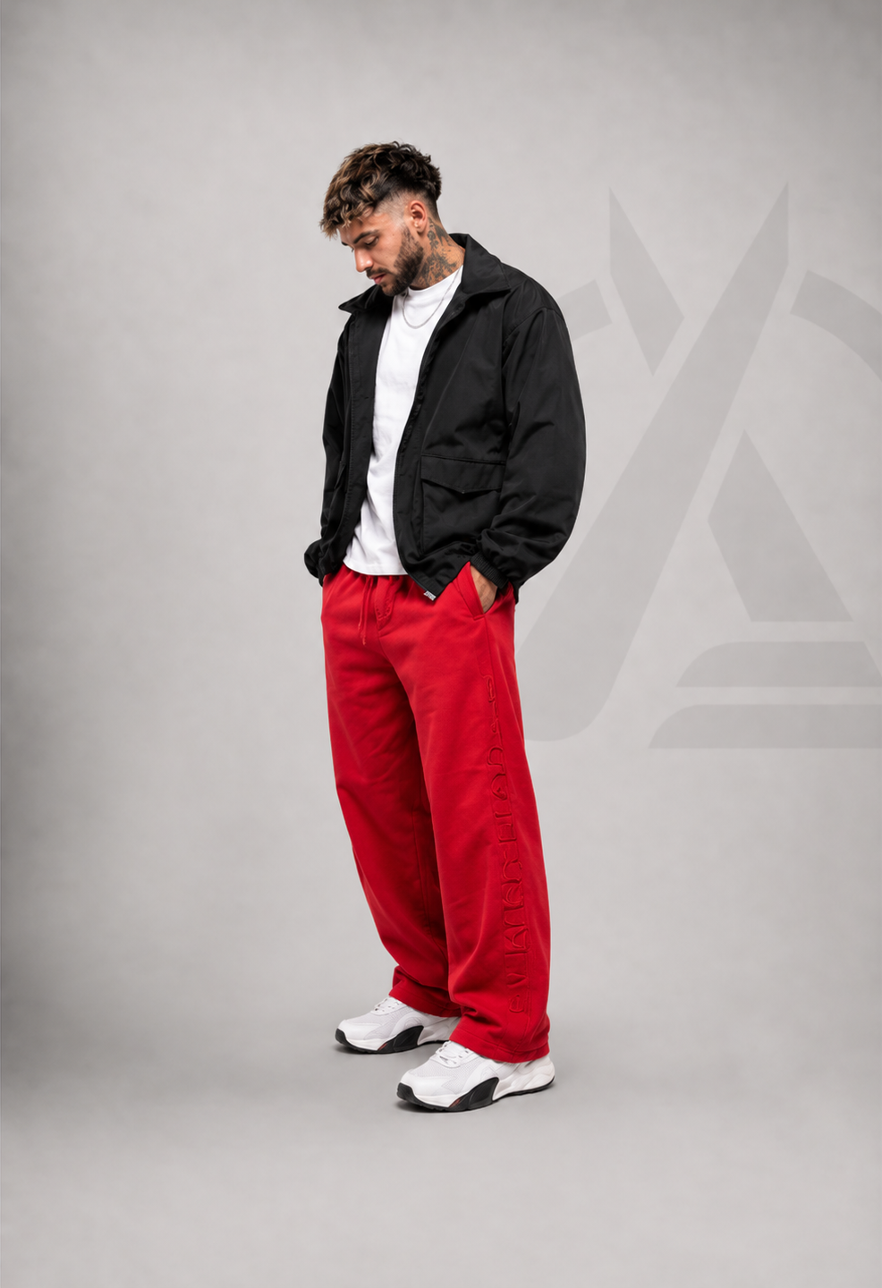 JOGGER EN ALGODON PERCHADO - BAGGY