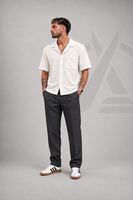 CAMISA TEJIDA EN ALGODON - MARFIL