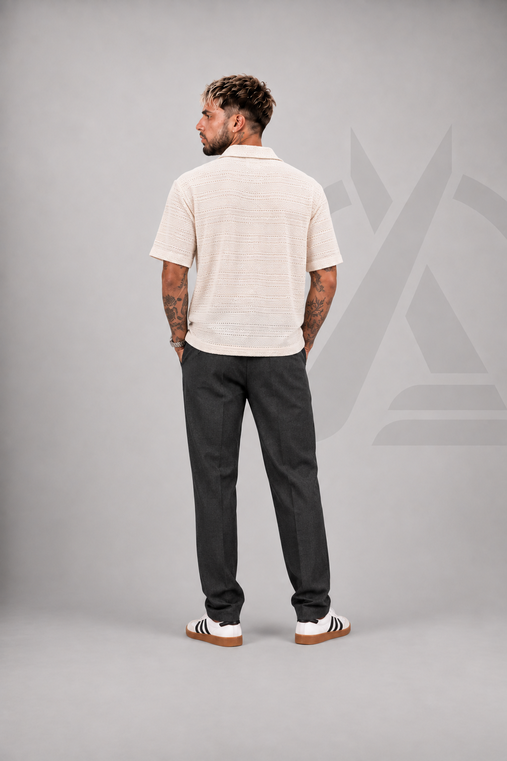 CAMISA TEJIDA EN ALGODON - MARFIL