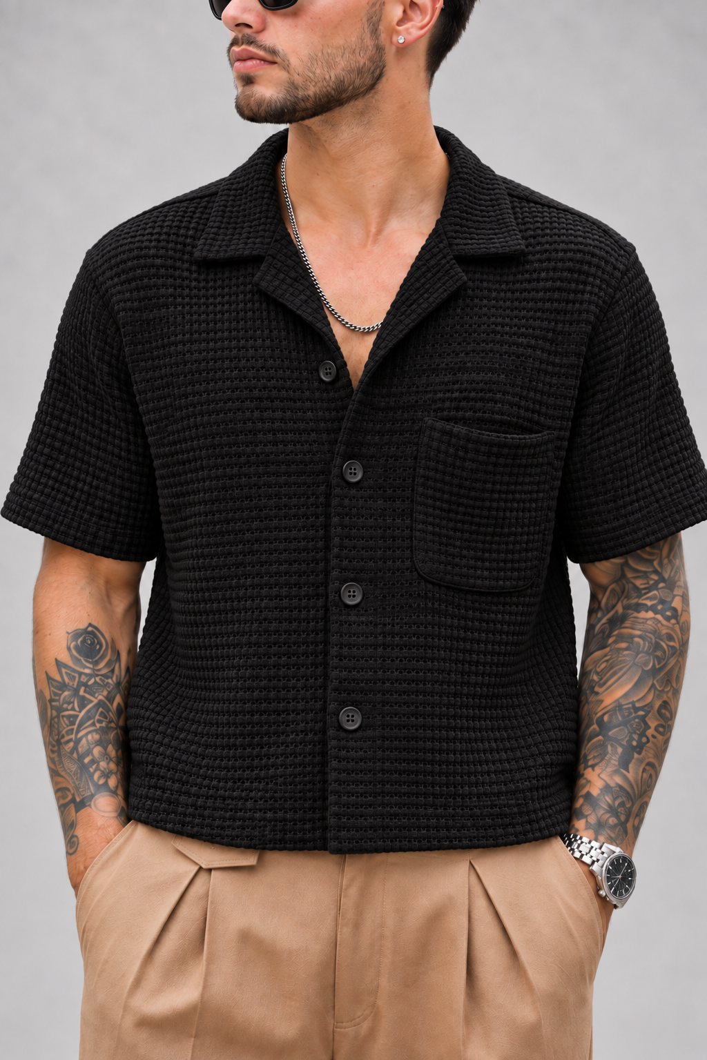CAMISA EN ALGODON - TEJIDA