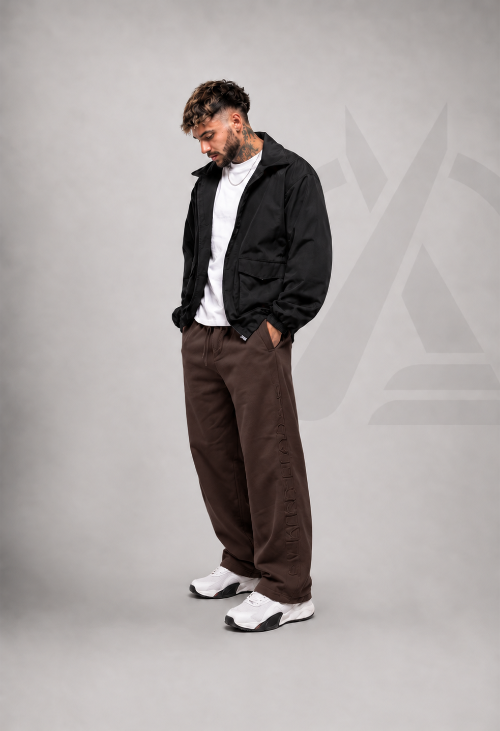 JOGGER EN ALGODON PERCHADO - BAGGY