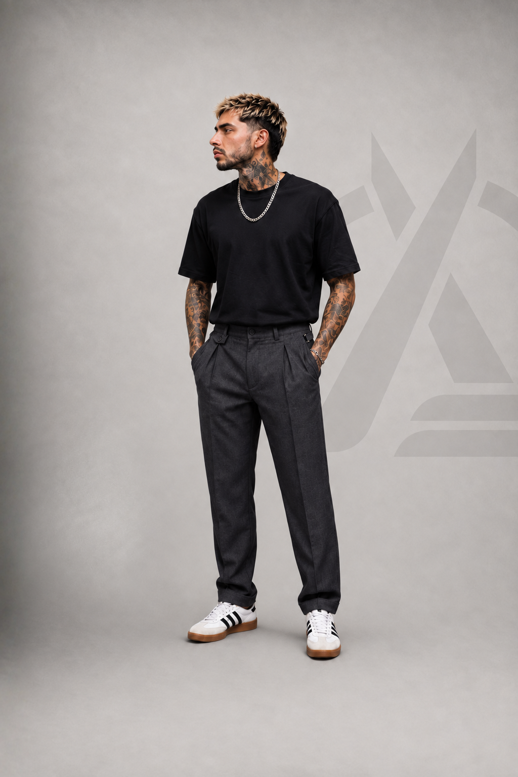 PANTALON EN LINO - CON PRETINA Y PRENSES