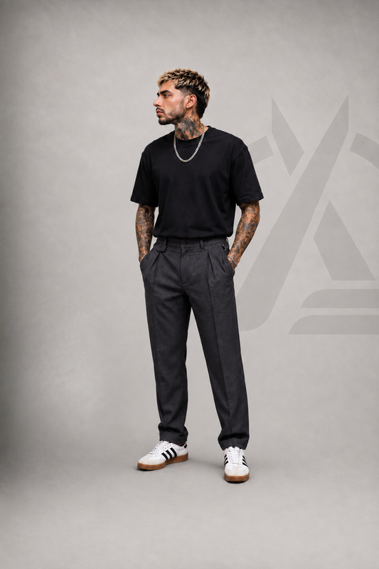 PANTALON EN LINO - CON PRETINA Y PRENSES