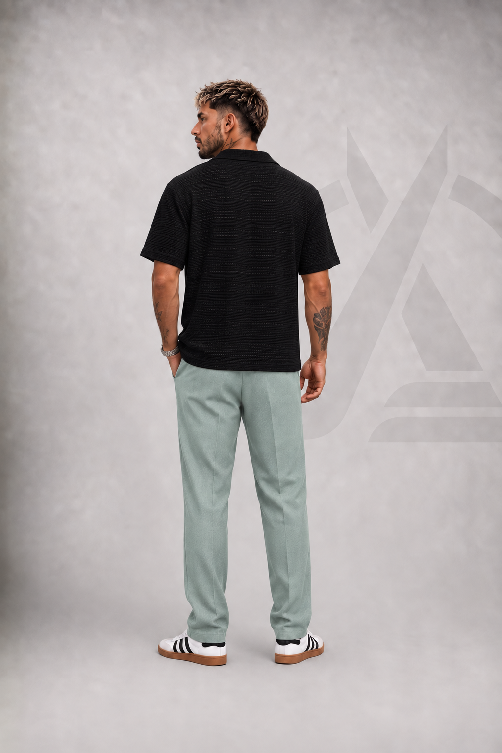 CAMISA TEJIDA EN ALGODON - NEGRA