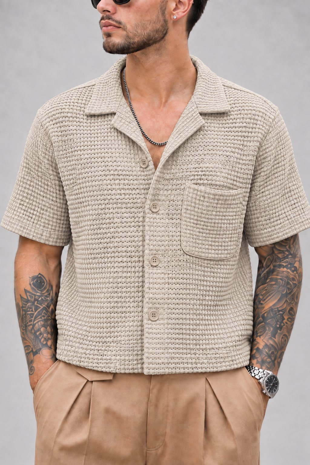 CAMISA EN ALGODON - TEJIDA